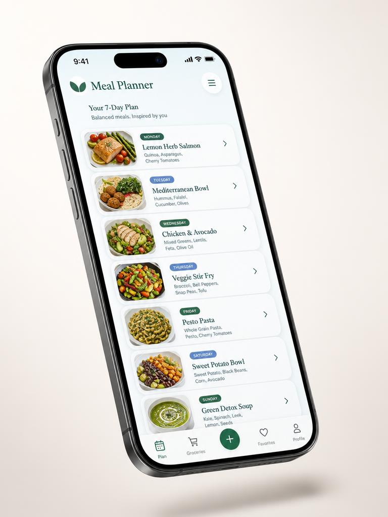 Skycore AI Meal Planner screen